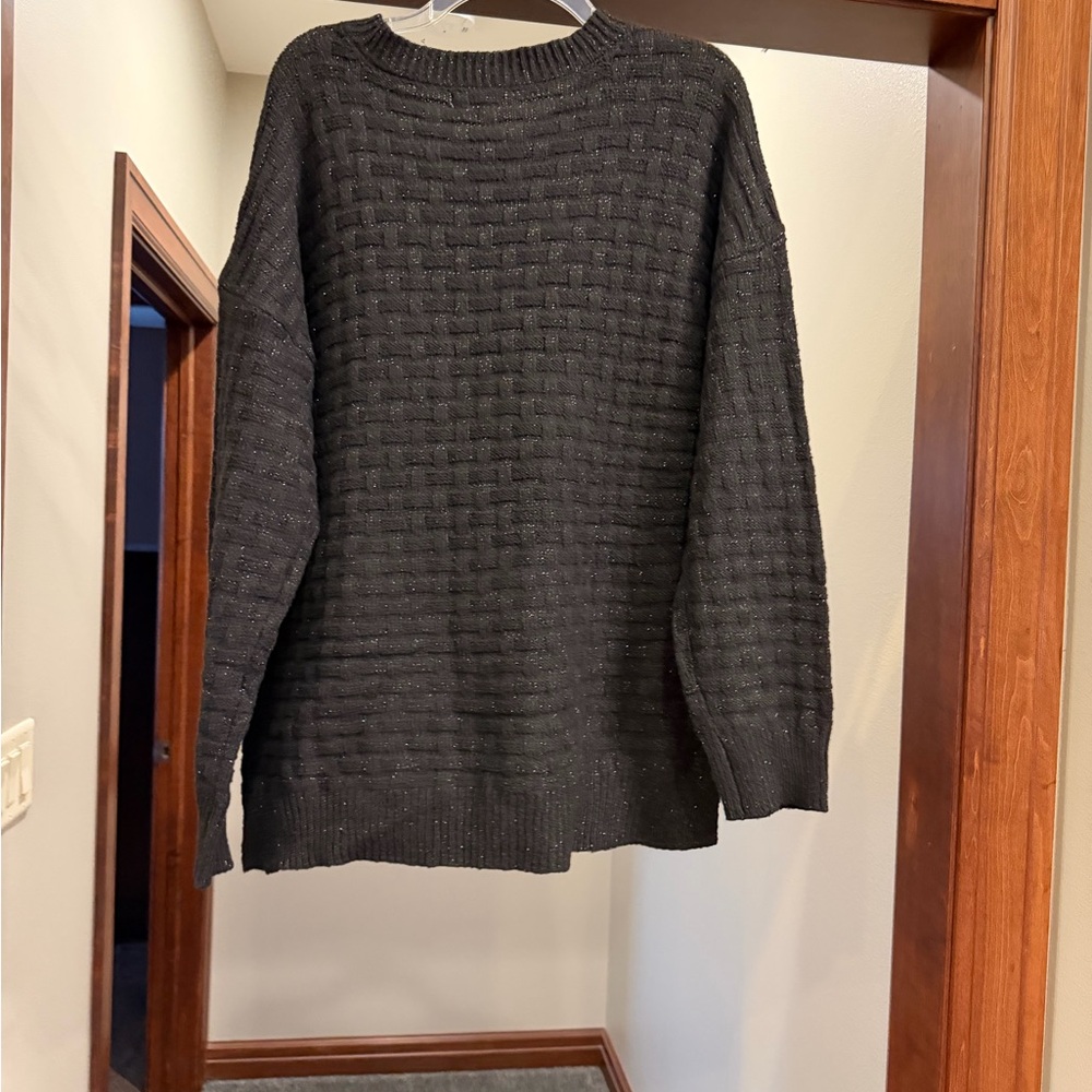 Maurices Black Textured Crew Neck Sweater